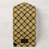 Invitation Tout En Un Noir et or Plaid Élégant (Dehors)