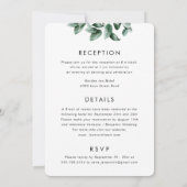 Invitation Tout en un noir Eucalyptus vert Mariage Rsvp (Dos)