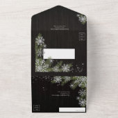 Invitation Tout En Un Noir foncé Moody Rustique Silver Winter Greenery (Dehors)