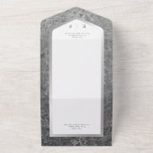 Invitation Tout En Un Noir & Marbre blanc Argent Moderne Sans Dîner (Dehors)