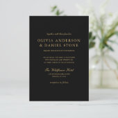 Invitation Tout en un noir Mariage QR Code Classic (Debout devant)