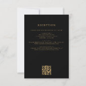 Invitation Tout en un noir Mariage QR Code Classic (Dos)