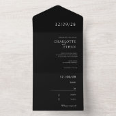 Invitation Tout En Un Noir simple et élégant (À l'intérieur)