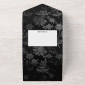 Invitation Tout En Un Noir violet et argent Floral Mariage gothique Tout (Dehors)
