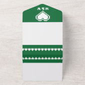 Invitation Tout En Un Nos cœurs 8 bits en vert (Dehors)