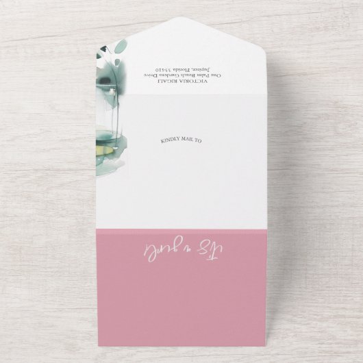 Invitation Tout En Un Notre petit Baby shower d'aquarelle (Dehors)