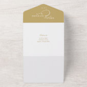 Invitation Tout En Un Nous aimons Coeur QR Code Chic Mariage Or (Dehors)