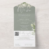 Invitation Tout En Un Nous faisons des lumières vertes QR Code Sage Mari (À l'intérieur)