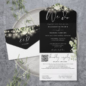 Invitation Tout En Un Nous faisons Verdure String Lights QR Code Mariage