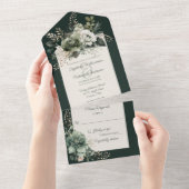 Invitation Tout En Un Nuances de fleurs vertes (Déchirure)
