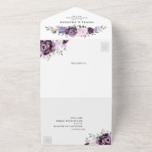 Invitation Tout En Un Nuances de pourpre Dusty fleurs Moody Floral Maria (Dehors)