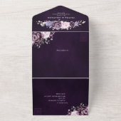 Invitation Tout En Un Nuances de pourpre Dusty fleurs Moody Floral Maria (Dehors)