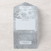 Invitation Tout En Un Nuances modernes de Flocon de neige bleu glace (Dehors)