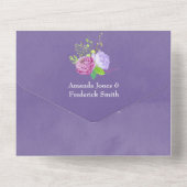 Invitation Tout En Un Nuit de printemps florale d'aquarelle (Verso)