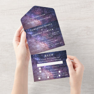 Invitation Tout En Un Nuit du ciel de la galaxie Mariage Nébuleuse Tout 