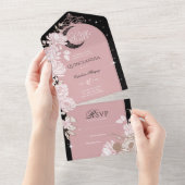 Invitation Tout En Un Nuit étoile Quinceanera Floral Céleste Lune (Déchirure)