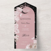 Invitation Tout En Un Nuit étoile Quinceanera Floral Céleste Lune (À l'intérieur)