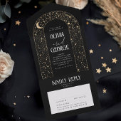 Invitation Tout En Un Nuit Sky Stars Celestial Arch Mariage noir