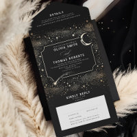 Nuit Sky Stars Celestial Mystical Black Mariage