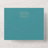 Invitation Tout En Un Ocean Turquoise Turquoise Gold Mariage (Verso)