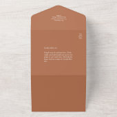 Invitation Tout En Un Ochre ivoire Monogramme QR Tout en un mariage Invi (Dehors)