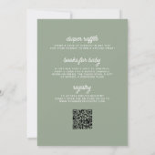 Invitation Tout en un Oh Baby Sage Baby shower vert (Dos)