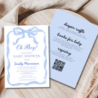 Tout en un Oh Boy Blue Ribbon Bow Baby shower