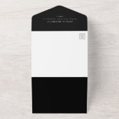 Invitation Tout En Un Oiseaux élégants Mariage noir et blanc Code QR (Dehors)
