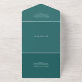 Invitation Tout En Un Old Money Teal Classic Wedding (Dehors)