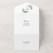 Invitation Tout En Un Olive Green Moderne Botanique Floral Mariage (Dehors)