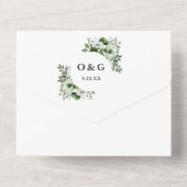 Invitation Tout En Un Olive Green Moderne Botanique Floral Mariage (Verso)