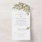 Invitation Tout En Un Olives botaniques Mariage rustique (À l'intérieur)