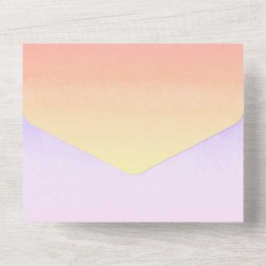 Invitation Tout En Un Ombre Sunset Rainbow Elegant BAT MITZVAH PERSONNAL (Verso)