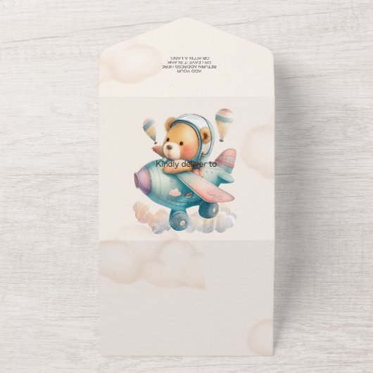 Invitation Tout En Un On peut attendre baby shower garçon (Dehors)