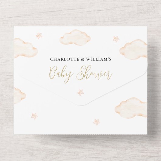 Invitation Tout En Un On Peut Attendre Teddy Bear Baby shower (Verso)