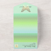 Invitation Tout En Un Or moderne et Mariage vert (Dehors)