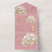 Invitation Tout En Un Or rose nous pouvons attendre Baby shower (À l'intérieur)