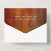 Invitation Tout En Un Orange Bourgogne et rose Floral ChFall (Verso)