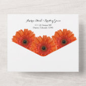 Invitation Tout En Un Orange Gerbera Daisy Mariage floral RSVP (Verso)