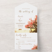 Invitation Tout En Un Orange Oleander Fleurs Tropical Beach Wedding (À l'intérieur)