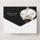 Invitation Tout En Un Orchidée blanche chic mariage de fleurs luxueux (Verso)