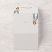 Invitation Tout En Un Ours en peluche, Bleu à air chaud, Baby shower (Dehors)