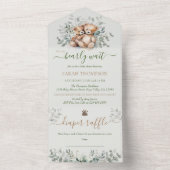 Invitation Tout En Un Ours en peluche jumeaux pour bébé de genre neutre (À l'intérieur)