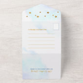 Invitation Tout En Un Ours En Teddy Survolant Le Baby shower Du Garçon L (Dehors)