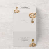 Invitation Tout En Un Ours mignon, Ballons Beiges, Premier Anniversaire (Dehors)