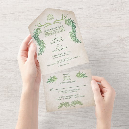 Invitation Tout En Un Pagan Handfasting Mariage (Déchirure)