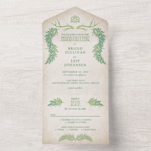 Invitation Tout En Un Pagan Handfasting Mariage (À l'intérieur)