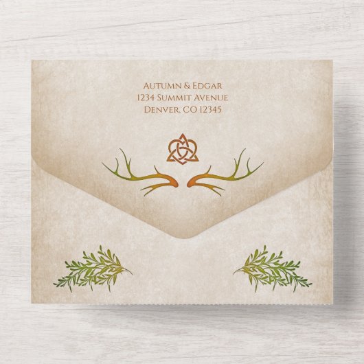 Invitation Tout En Un Pagan Handfasting Mariage (Verso)
