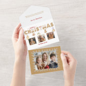Invitation Tout En Un Pain d'épices mignon Joyeux Noël Multiphoto (Déchirure)