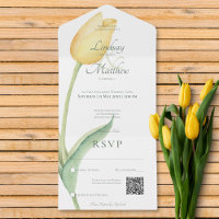 Pale Yellow Tulip Solo rose moderne QR Code
